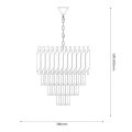 Lampa wisząca - CRISTAL - czarny/złoty - 5xE14 - ML1634 - wymiary
