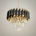Lampa wisząca - CRISTAL - czarny/złoty - 5xE14 - ML1634