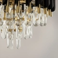 Lampa wisząca - CRISTAL - czarny/złoty - 7xE14 - ML2582