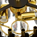 Lampa wisząca - CRISTAL - czarny/złoty - 7xE14 - ML2582