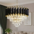 Lampa wisząca - CRISTAL - czarny/złoty - 7xE14 - ML2582 - realizacja