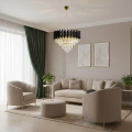 Lampa wisząca - CRISTAL - czarny/złoty - 7xE14 - ML2582 - realizacja