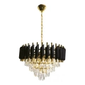 Lampa wisząca - CRISTAL - czarny/złoty - 7xE14 - ML2582