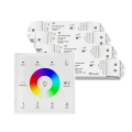 Sterownik LED Skydance - RGB+CCT - 4 strefowy - Panel naścienny 230V + odbiorniki - biały zestaw z czterema odbiornikami