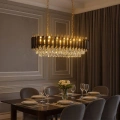 Lampa wisząca - CRISTAL - czarny/złoty - 10xE14 - ML2518 - realizacja