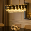 Lampa wisząca - CRISTAL - czarny/złoty - 10xE14 - ML2518 - realizacja