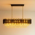 Lampa wisząca - CRISTAL - czarny/złoty - 10xE14 - ML2518