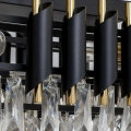 Lampa wisząca - CRISTAL - czarny/złoty - 10xE14 - ML2518