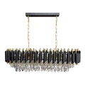 Lampa wisząca - CRISTAL - czarny/złoty - 10xE14 - ML2518