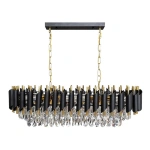 Lampa wisząca - CRISTAL - czarny/złoty - 10xE14 - ML2518