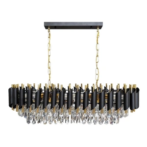 Lampa wisząca - CRISTAL - czarny/złoty - 10xE14 - ML2518