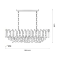 Lampa wisząca - CRISTAL - czarny/złoty - 10xE14 - ML2518 - wymiary