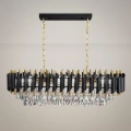 Lampa wisząca - CRISTAL - czarny/złoty - 10xE14 - ML2518