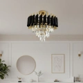 Lampa sufitowa - CRISTAL - czarny/złoty - 5xE14 - ML2562