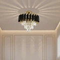 Lampa sufitowa - CRISTAL - czarny/złoty - 5xE14 - ML2562