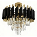 Lampa sufitowa - CRISTAL - czarny/złoty - 5xE14 - ML2562