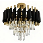 Lampa sufitowa - CRISTAL - czarny/złoty - 5xE14 - ML2562
