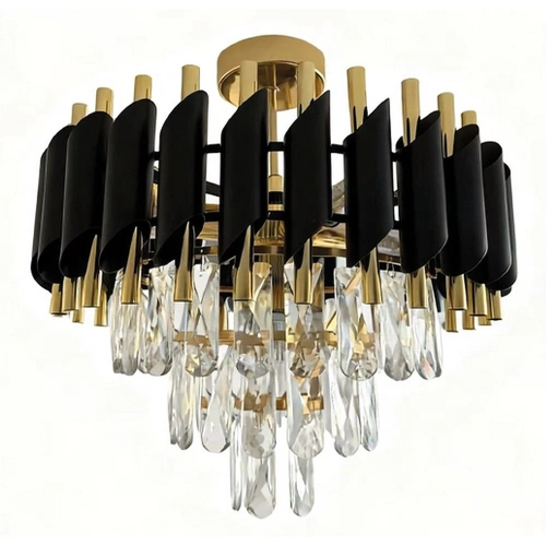 Lampa sufitowa - CRISTAL - czarny/złoty - 5xE14 - ML2562