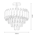 Lampa sufitowa - CRISTAL - czarny/złoty - 5xE14 - ML2562 - wymiary