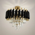 Lampa sufitowa - CRISTAL - czarny/złoty - 5xE14 - ML2562