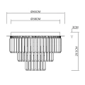 Lampa sufitowa - MILANO - złoty - 6xE14 fi 45cm - ML1023 - wymiary