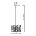 Lampa wisząca - RITZ - chrom - 7xE14 - ML0394 - wymiary