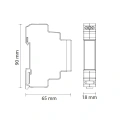Konwerter MODBUS-DALI - 24V DC - na szynę DIN - KM-DALI - Sinum - Rysunek techniczny