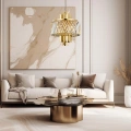 Lampa wisząca - MARGOT - złoty - 6xE14 - ML0407 - realizacja