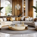 Lampa wisząca - CROWN - złoty - 4xE14 - ML0399 - realizacja