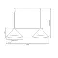 Lampa wisząca CAPITAL Czarny 2xGX53 - MLP0942 - wymiary