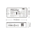 Odbiornik LED 2w1 - MONO / CCT - 12-24V 12A - 4-kanałowy - Mini - SR2-2 - Rysunek techniczny