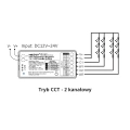 Odbiornik LED 2w1 - MONO / CCT - 12-24V 12A - 4-kanałowy - Mini - SR2-2 - Schemat podłączenia tryb cct