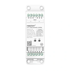  Odbiornik LED 5w1 - MONO / CCT / RGB / RGB+W / RGB+CCT - 12-48V 20A - TH-35 - TR5