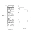 Odbiornik LED 5w1 (WiFi) - MONO / CCT / RGB / RGB+W / RGB+CCT - 12-48V 20A - TH-35 - Tuya - TW5 - Rysunek techniczny