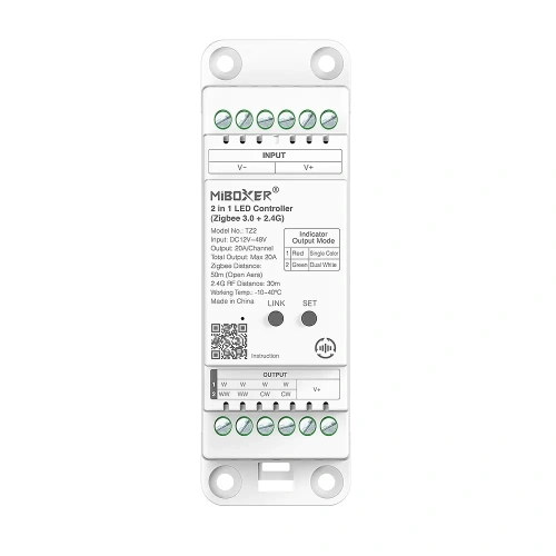 Odbiornik LED 2w1 - MONO / CCT - 12-48V 20A - Zigbee 3.0 + 2,4Ghz - TH-35 - TZ2