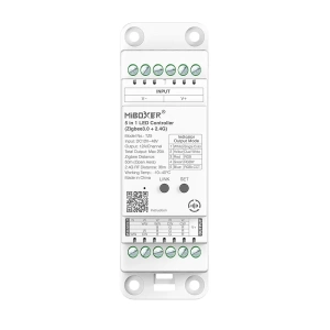 Odbiornik LED 5w1 - MONO / CCT / RGB / RGB+W / RGB+CCT - 12-48V 20A - Zigbee 3.0 + 2,4Ghz - TH-35 - TZ5