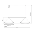 Lampa wisząca CAPITAL Czarno - Złoty 2xGX53 - MLP0941- wymiary