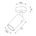 Lampa sufitowa - RICKY SPOT - złoty - 1xGU10 - ML0689 - wymiary