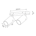 Lampa sufitowa - RICKY SPOT - złoty - 2xGU10 - ML0691 - wymiary