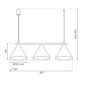Lampa wisząca CAPITAL Czarno - Złoty 3xGX53 - MLP0937 - wymiary