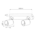 Lampa sufitowa - VOLF SPOT - czarny - 2xGU10 - ML0678 - wymiary