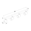 Lampa sufitowa - VOLF SPOT - czarny - 4xGU10 - ML1295 - wymiary