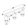 Lampa sufitowa - PIPE RING SPOT - biały - 3xGU10 - ML2072 - wymiary