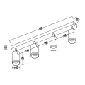 Lampa sufitowa - PIPE RING SPOT - biały - 4xGU10 - ML2074 - wymiary