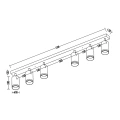 Lampa sufitowa - PIPE RING SPOT - biały - 6xGU10 - ML2076 - wymiary