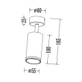 Lampa sufitowa - PIPE RING SPOT - czarny - 1xGU10 - ML2067 - wymiary
