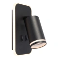 Lampa ścienna - PIPE RING - czarny - 1xGU10 + 6W LED - ML2081
