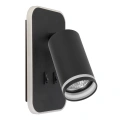 Lampa ścienna - PIPE RING - czarny - 1xGU10 + 6W LED - ML2081