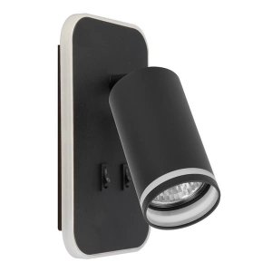 Lampa ścienna - PIPE RING - czarny - 1xGU10 + 6W LED - ML2081