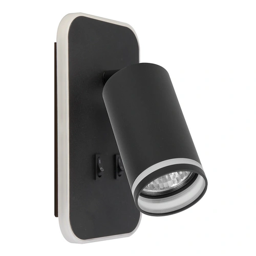 Lampa ścienna - PIPE RING - czarny - 1xGU10 + 6W LED - ML2081